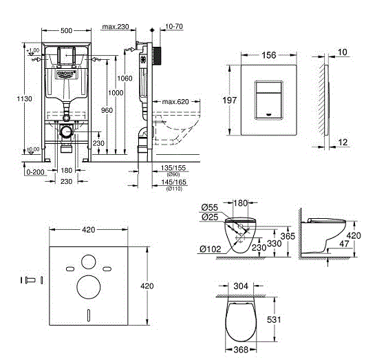 Приобрести инсталляция grohe solido с подвесным унитазом bau ceramic c сиденьем микролифт 39586000