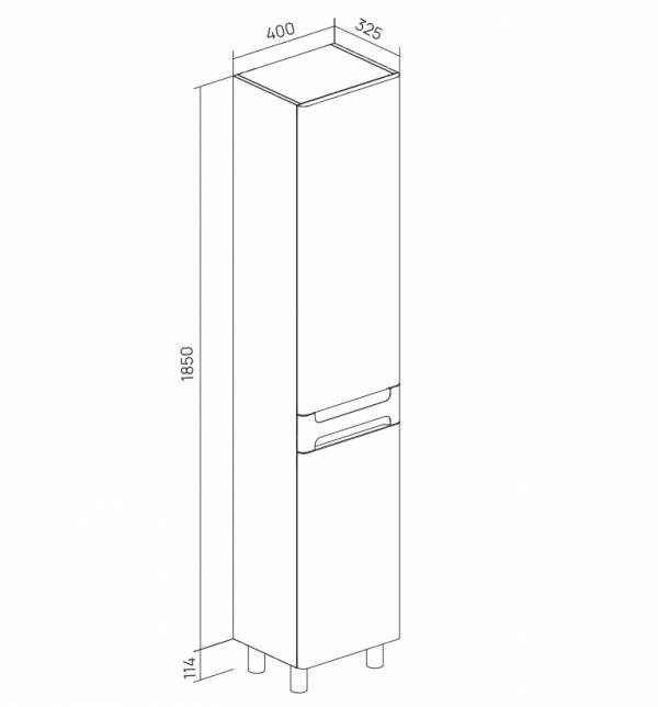 Приобрести equil пенал напольный nice 40 см, с бельевой корзиной, белый матовый pnnice40.kz-05