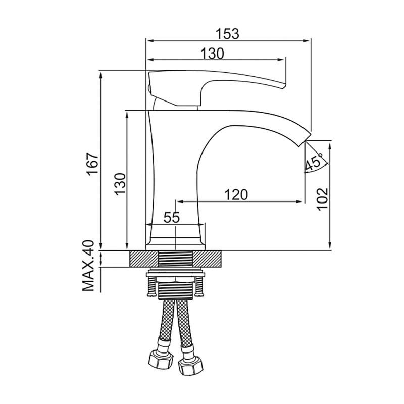 Приобрести gerhans смеситель для раковины k14, хром k11014-7