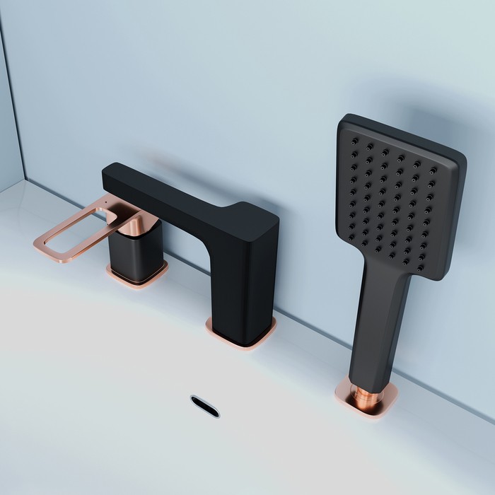 Приобрести iddis смеситель на борт ванны slide, 3 -отверстия, черный матовый\бронза slibg30i07