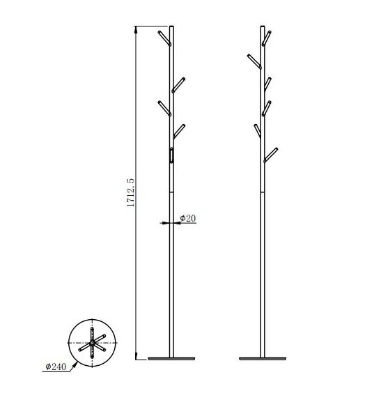 Приобрести вешалка напольная для ванной комнаты wonzon & woghand, брашированный никель (ww-v4306-br)
