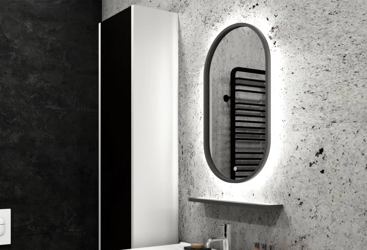 Приобрести continent зеркало с подсветкой prime gray 45х80 см, серое