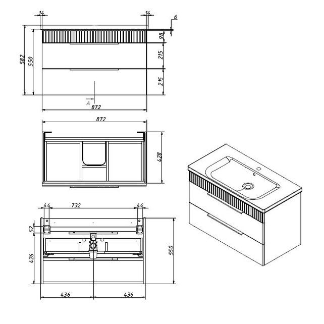 Приобрести caprigo тумба с раковиной monbar -albero 90 см, палисандр, шпон
