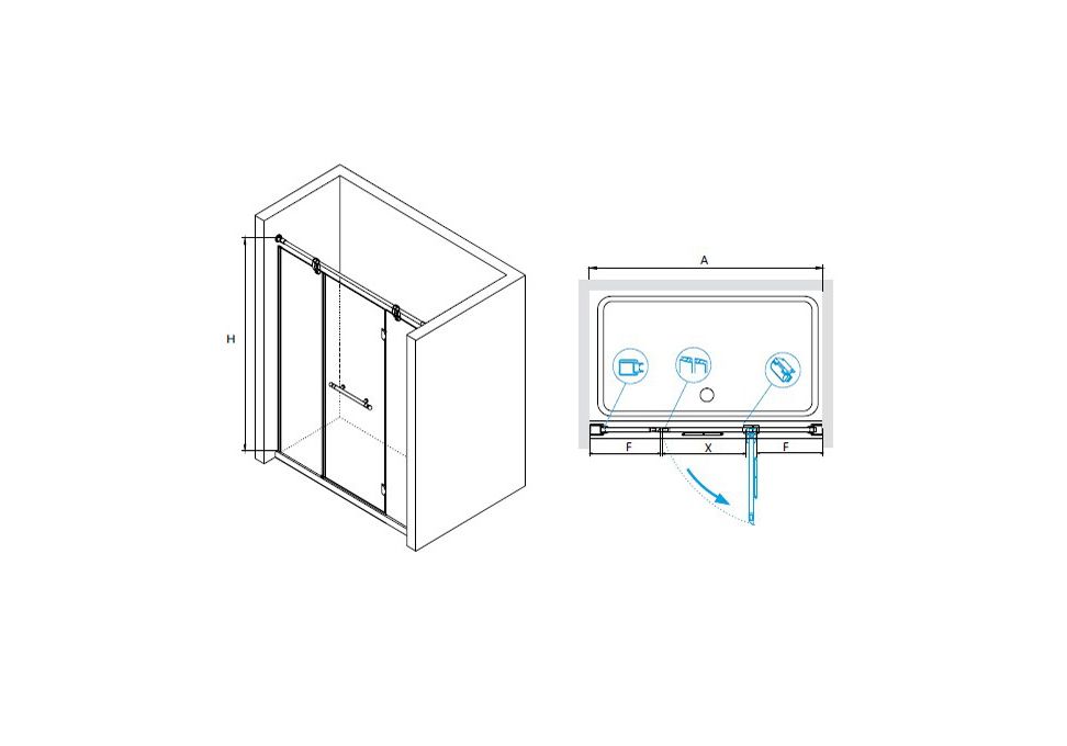 Приобрести душевая дверь rgw vi-02 золото 150, прозрачное, 02040215-18
