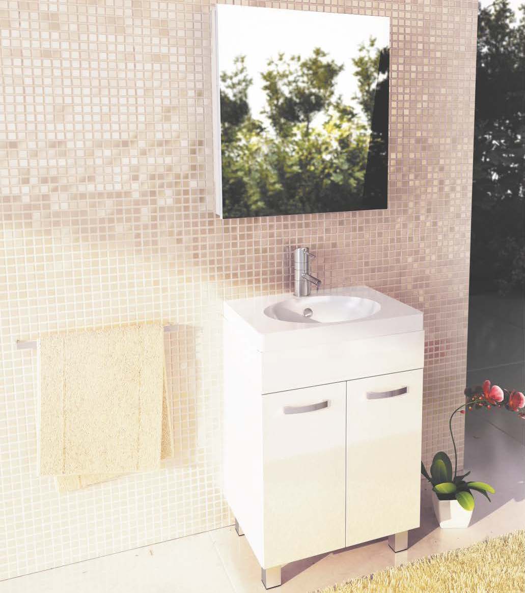 Приобрести сomforty зеркало-шкаф "диана-60", белый глянец