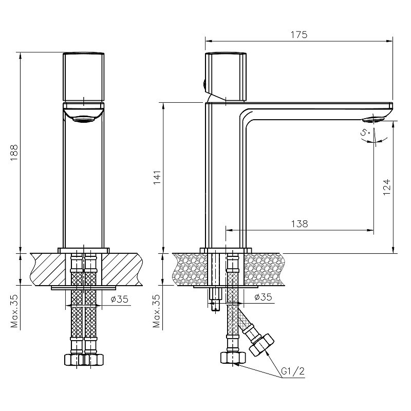 Приобрести haiba смеситель для раковины 188мм, хром hb-10577