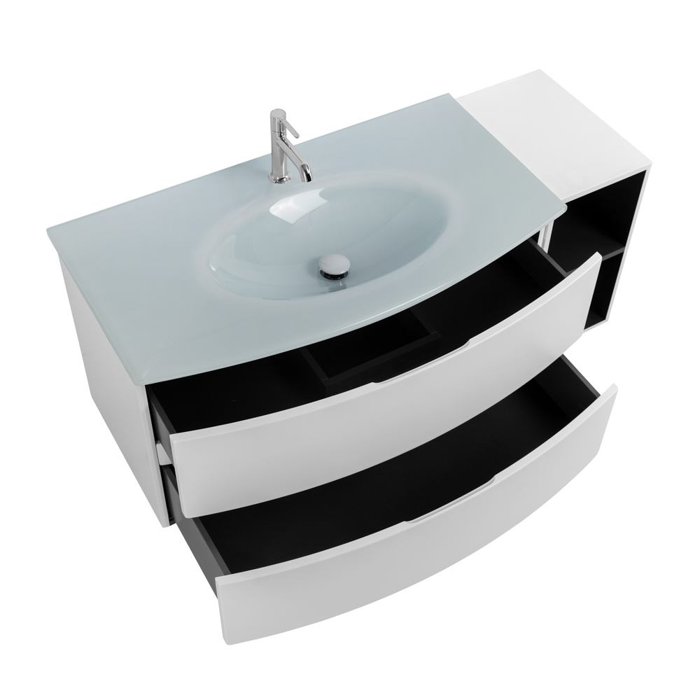 Приобрести cezares тумба подвесная с раковиной elettra 130 см bianco opaco, стекло, белая 55525