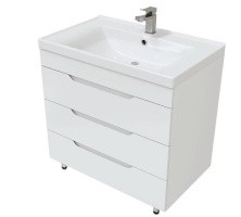 Mirsant Тумба напольная SOHO Quadro 80 см с раковиной Миранда -80 УТ000089881
