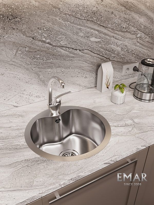 Приобрести oulin кухонная мойка 43х43 см, сатин oulin ol-357