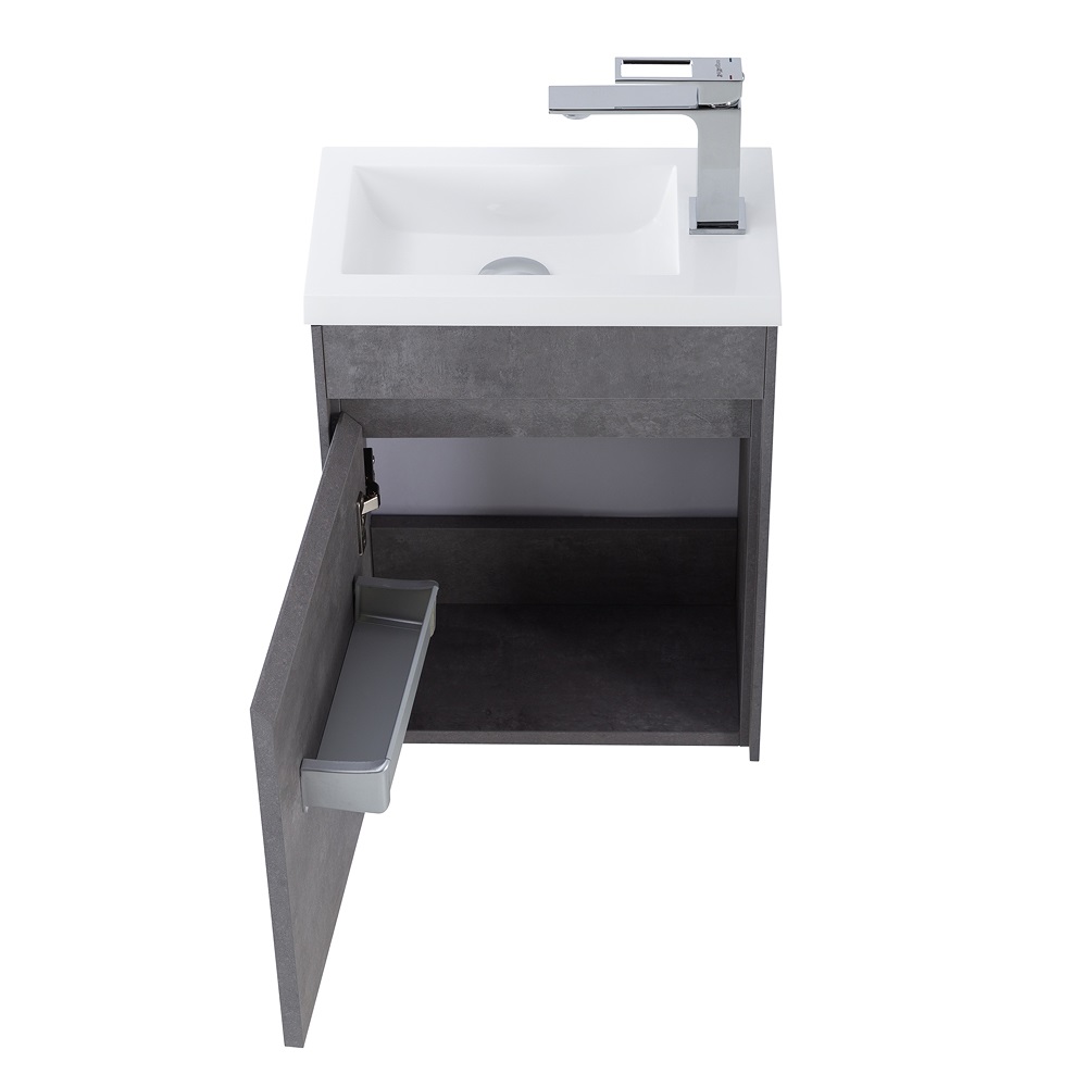 Приобрести belbagno тумба с раковиной pietra mini 40 см, подвесная с дверью 40-l stucco cemento, белая раковина