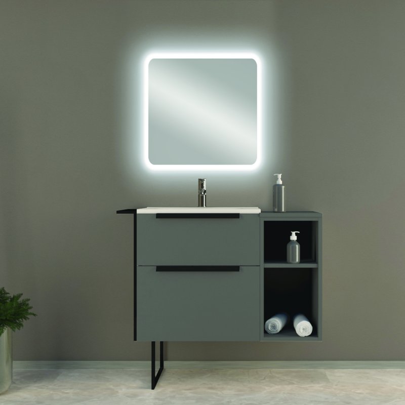 Приобрести cezares тумба подвесная с раковиной urban 104х62см, зеленый