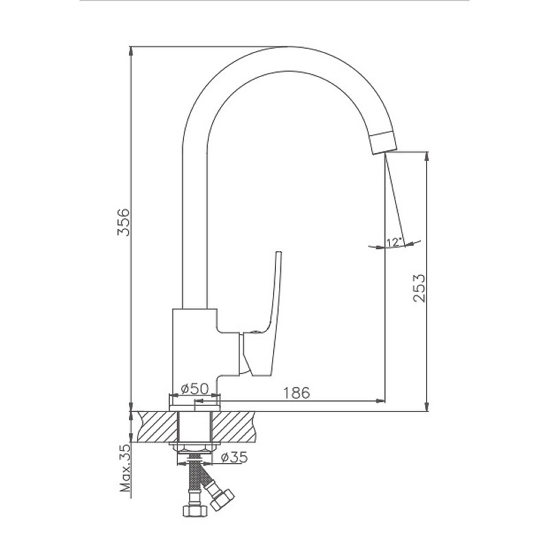 Приобрести haiba смеситель для кухни 356 мм, хром hb-70587