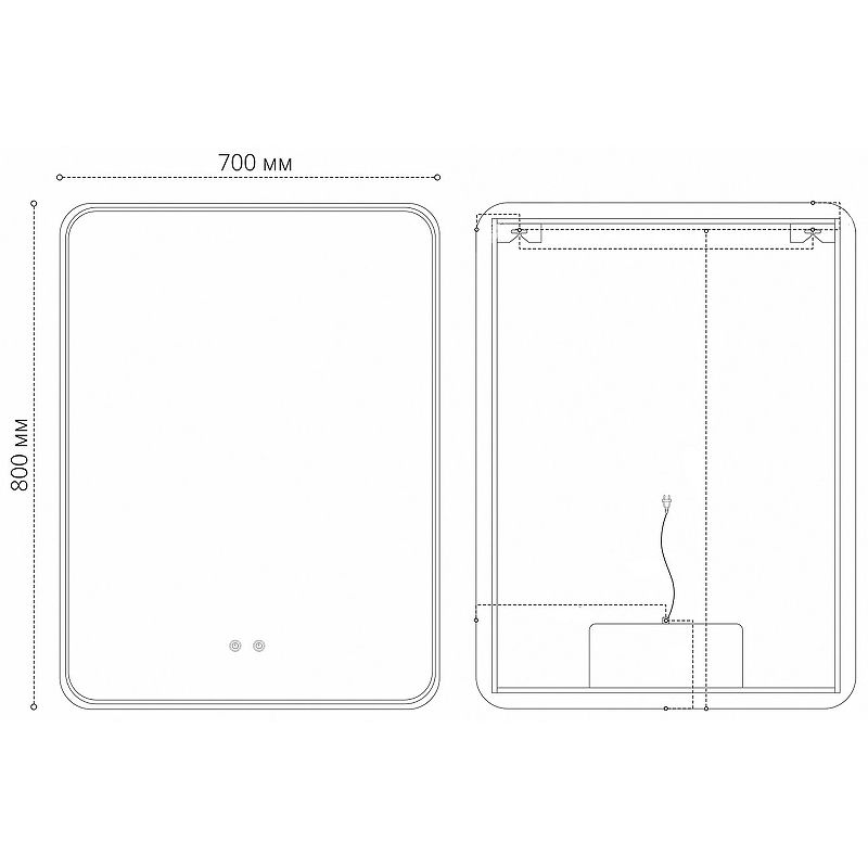 Приобрести grossman зеркало с подсветкой elegans норма 70х80 см, с подогревом, белое 177080