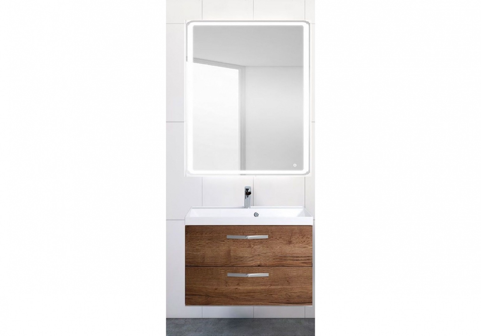 Приобрести тумба подвесная с раковиной belbagno aurora-700-2c-so-rt 70 см, rovere tabacco