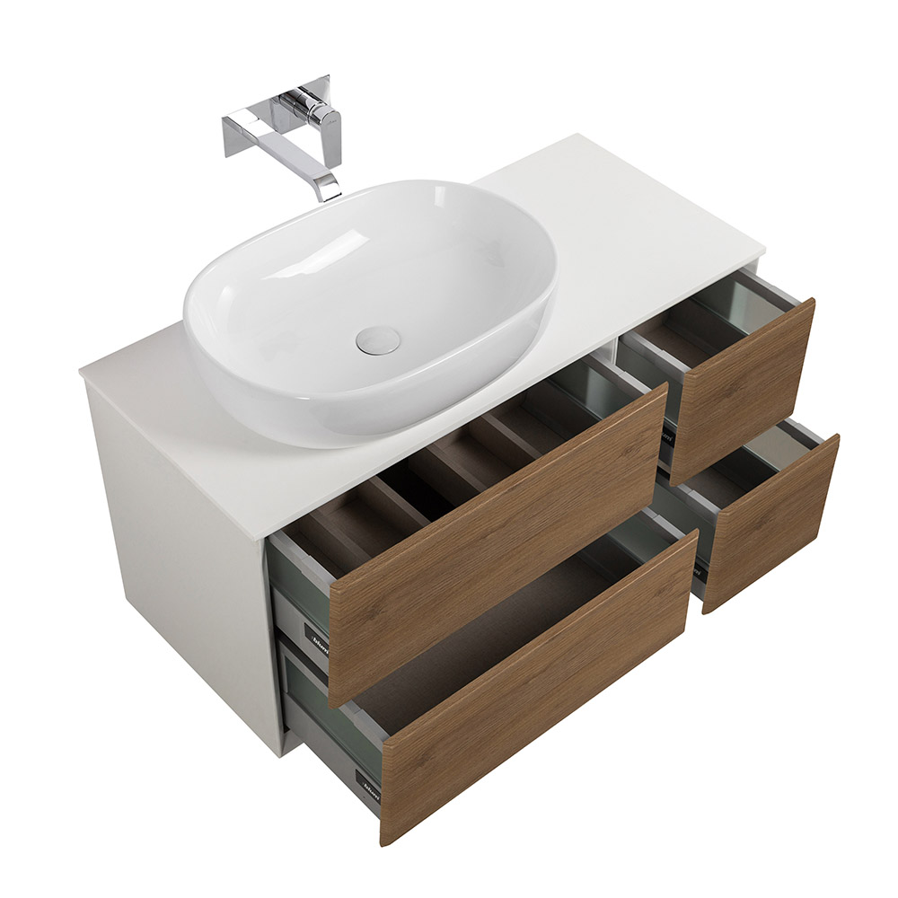 Приобрести cezares тумба со столешницей подвесная bellagio 106 см rovere tabacco, дерево 54716