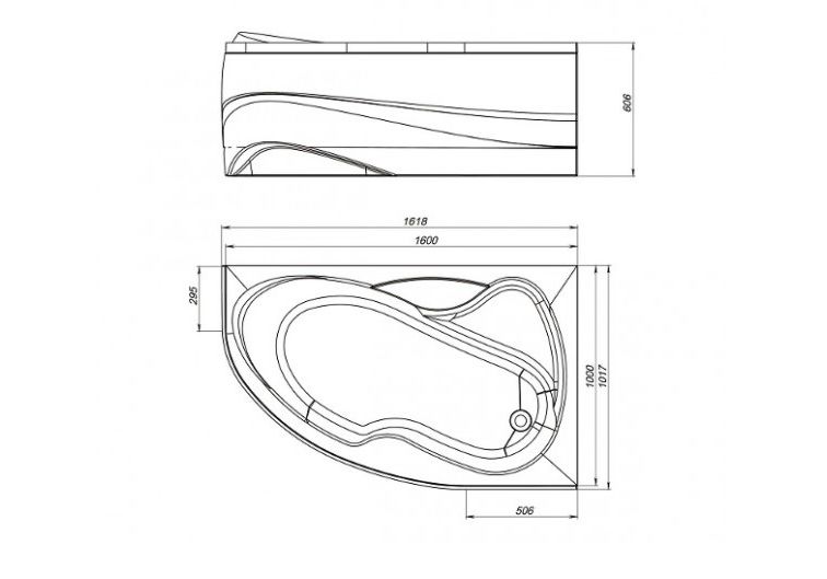 Приобрести mirsant акриловая ванна ливадия premium 160x100 см l