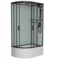Frank Душевая кабина F412/2R Black, высокий поддон, правосторонняя