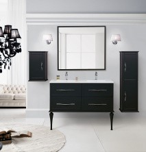 Cezares Тумба подвесная с раковиной на две чаши TIFFANY 120 см Nero Grafite, темный графит 54955