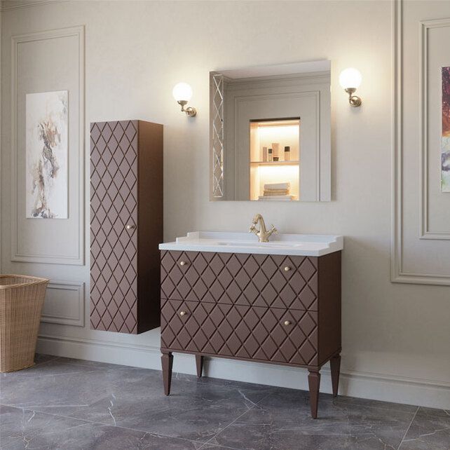 Приобрести caprigo тумба с раковиной roma 90 см, мокко