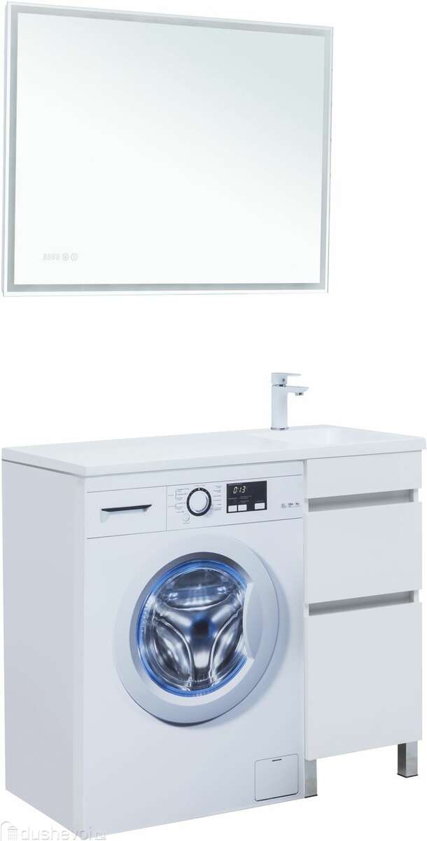 Приобрести aquanet тумба с раковиной вега 40 см, белая глянец