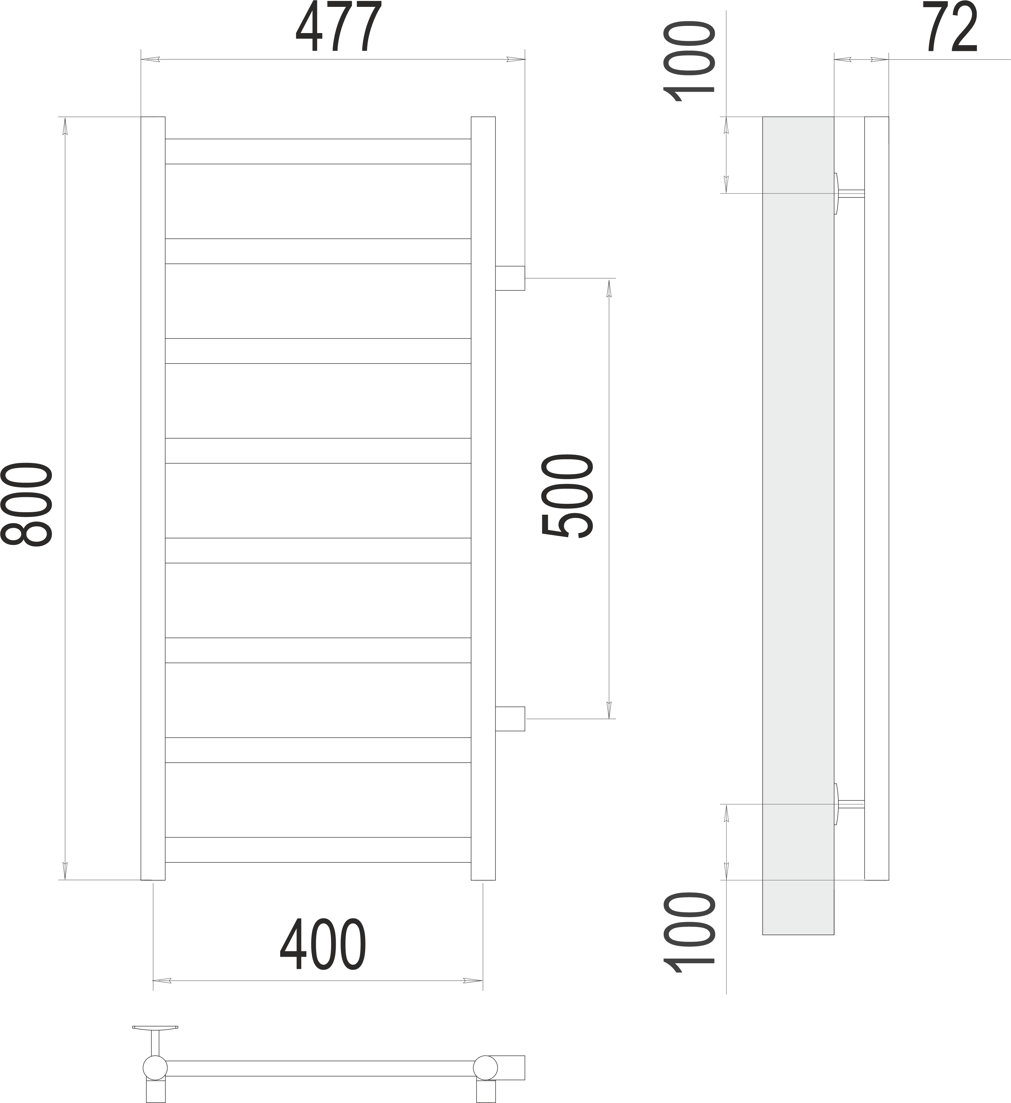 Приобрести полотенцесушитель 400х800 мм водяной terminus аврора п8, хром 4670078529909