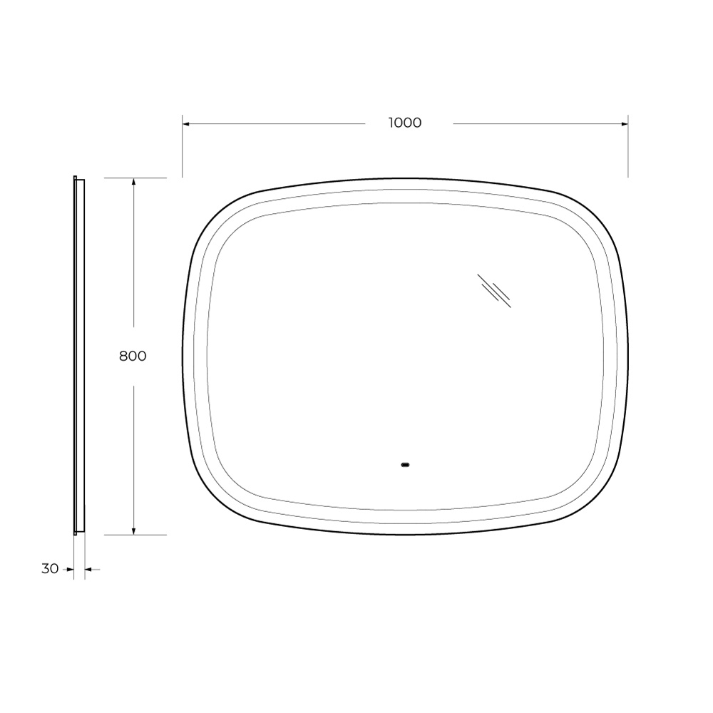Приобрести cezares зеркало molveno 100х80 см, с подсветкой и датчиком движения czr-spc-molveno-1000-800-mov