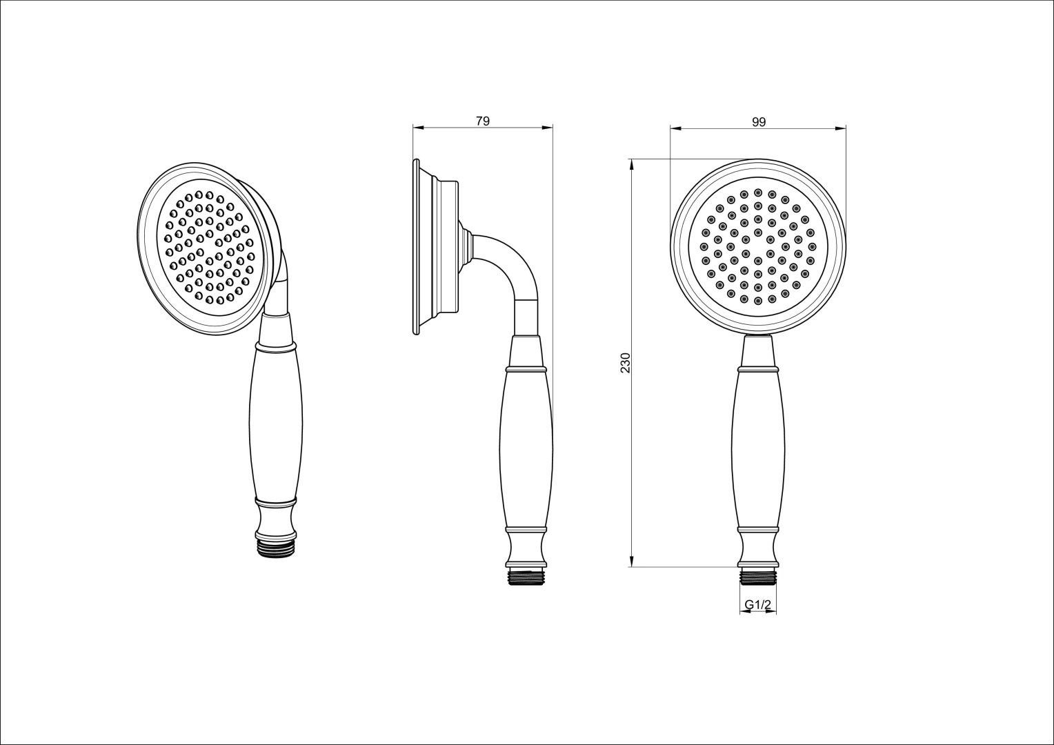 Приобрести лейка для душа wonzon & woghand, брашированное золото (ww-88sc07-bg)