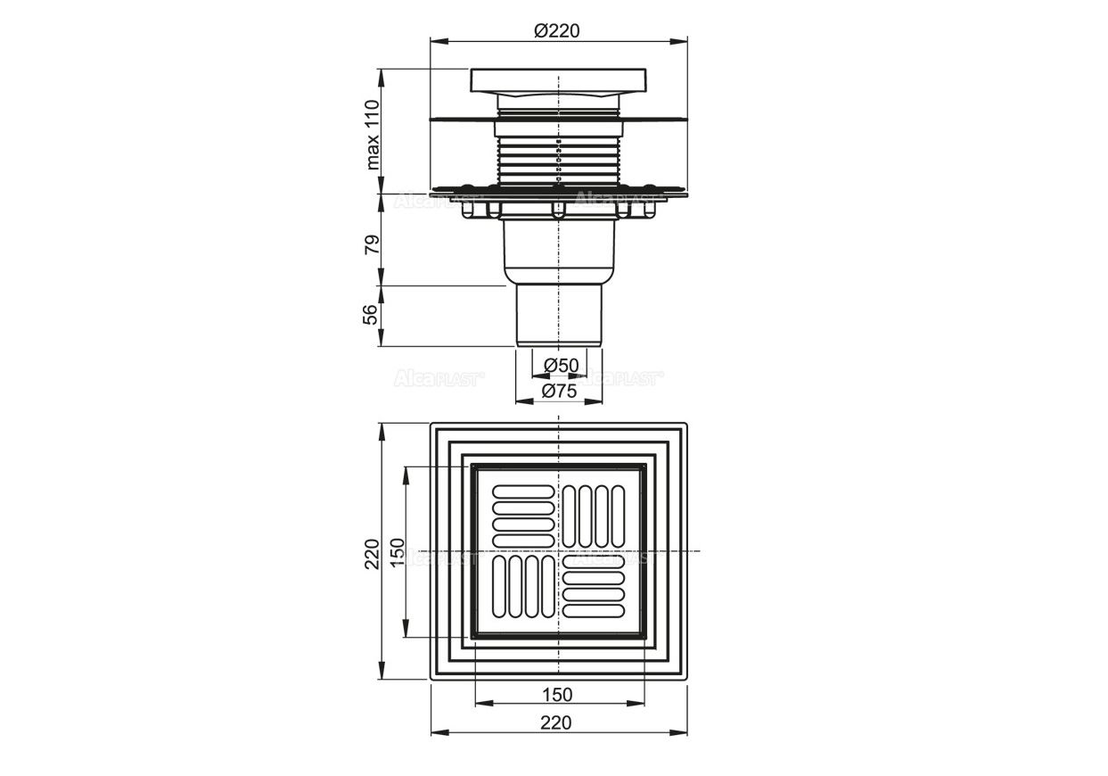 Приобрести сливной трап alcaplast apv4444 
