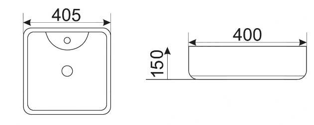 Приобрести раковина накладная ceramalux 40 см 9443