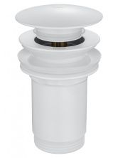 Донный клапан для раковины с переливом 1 1/4 WONZON & WOGHAND, Белый матовый (WW-88SS09-MW)