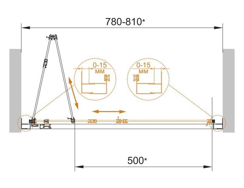 Приобрести cezares дверь душевая eco 80x190см eco-o-bs-80-c-cr