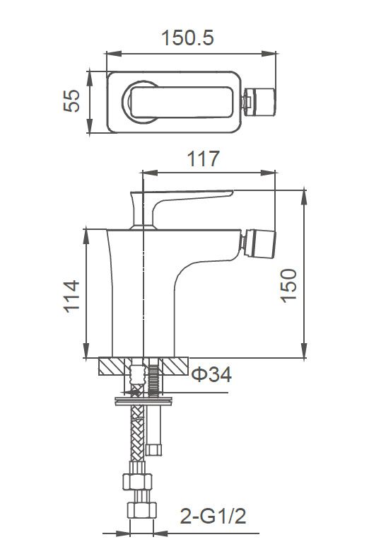 Приобрести смеситель для биде wonzon & woghand shark, хром (ww-485001-cr)