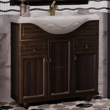 Opadiris Тумба напольная с раковиной Тибет 85 см, решетка, орех антик