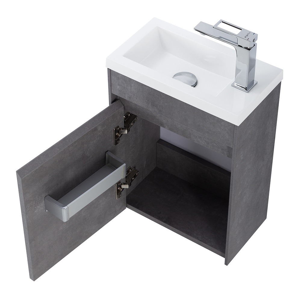 Приобрести belbagno тумба с раковиной pietra mini 40 см, подвесная с дверью 40-l stucco cemento, белая раковина