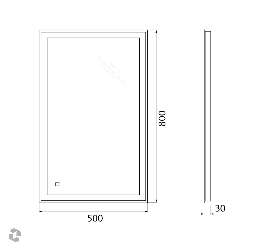Приобрести belbagno зеркало 50х80 см spc-grt-500-800-led-tch