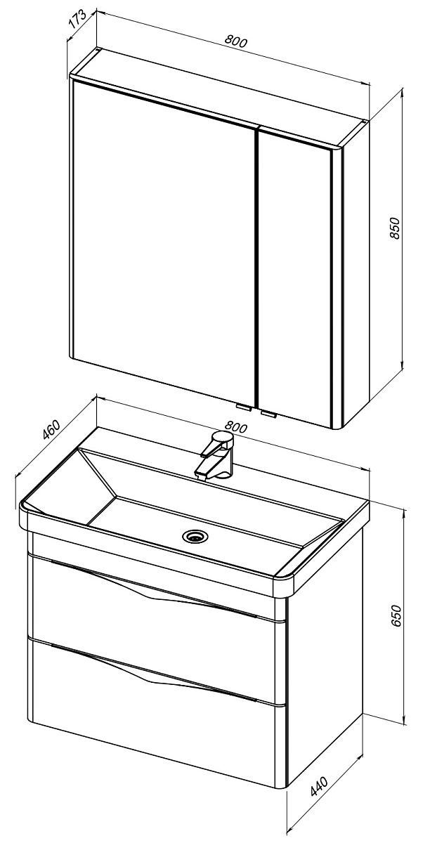 Приобрести aquanet зеркальный шкаф орлеан 80 см, белый