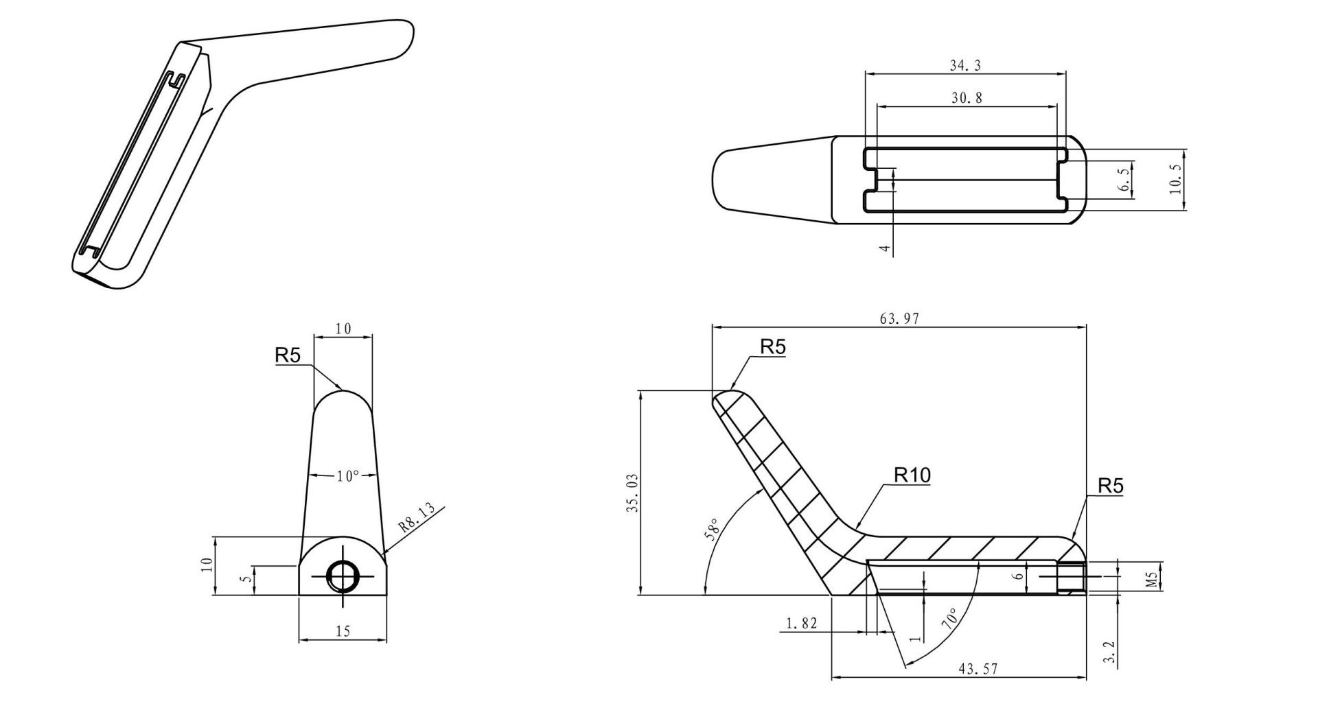 Приобрести крючок для ванной wonzon & woghand, темный графит (ww-v4301-gm)