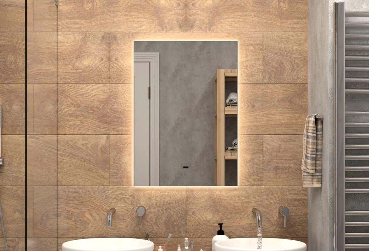 Приобрести continent зеркало с подсветкой trezhe 50х70 см, белое