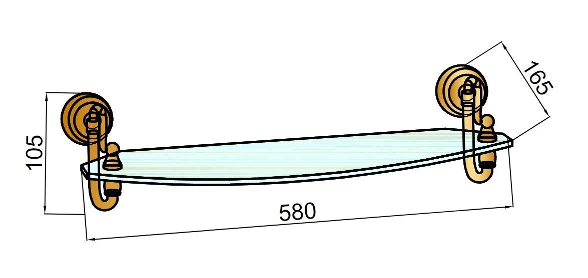 Приобрести boheme полка в ванную комнату medici 58 см, бронза 10607