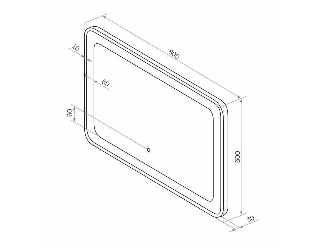 Приобрести continent зеркало с подсветкой velvette 80х60 см, белое