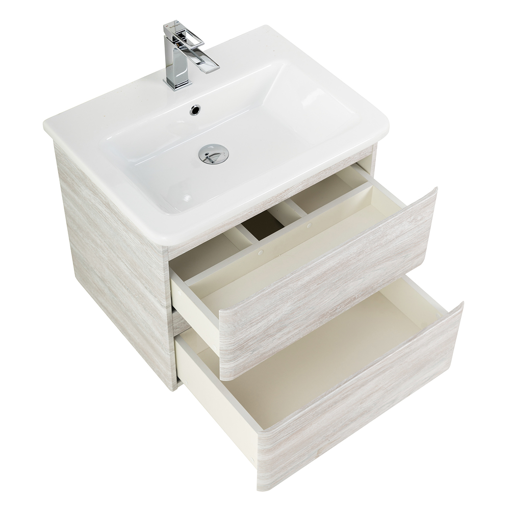 Приобрести belbagno тумба с раковиной albano-cer 50 см, подвесная rovere vintage bianco, белая раковина