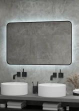 Continent Зеркало с подсветкой Torry 100х70 см, черное