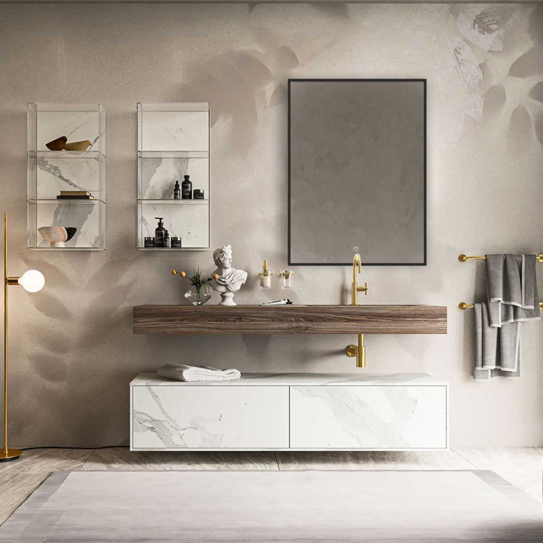 Приобрести vincea зеркало 60х80 см, с led подсветкой, сенсор, диммер, черное vlm-3vn600b