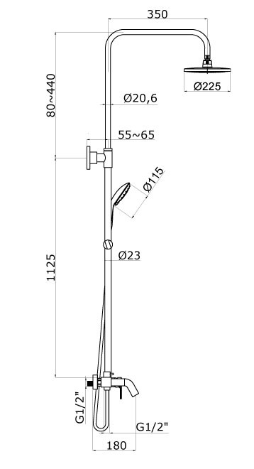 Приобрести azario душевая система tevis, хром az-15490531