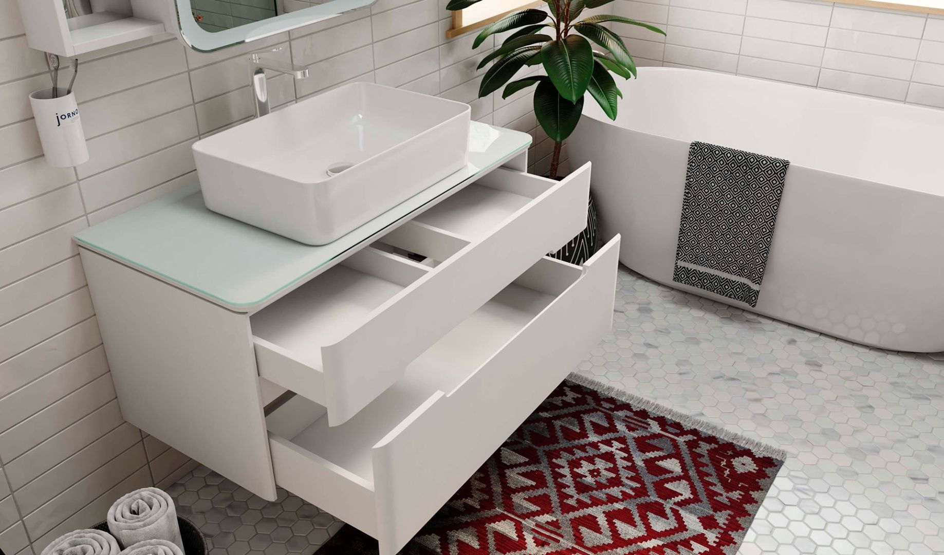 Приобрести jorno тумба подвесная bosko 100 см со столешницей, белая