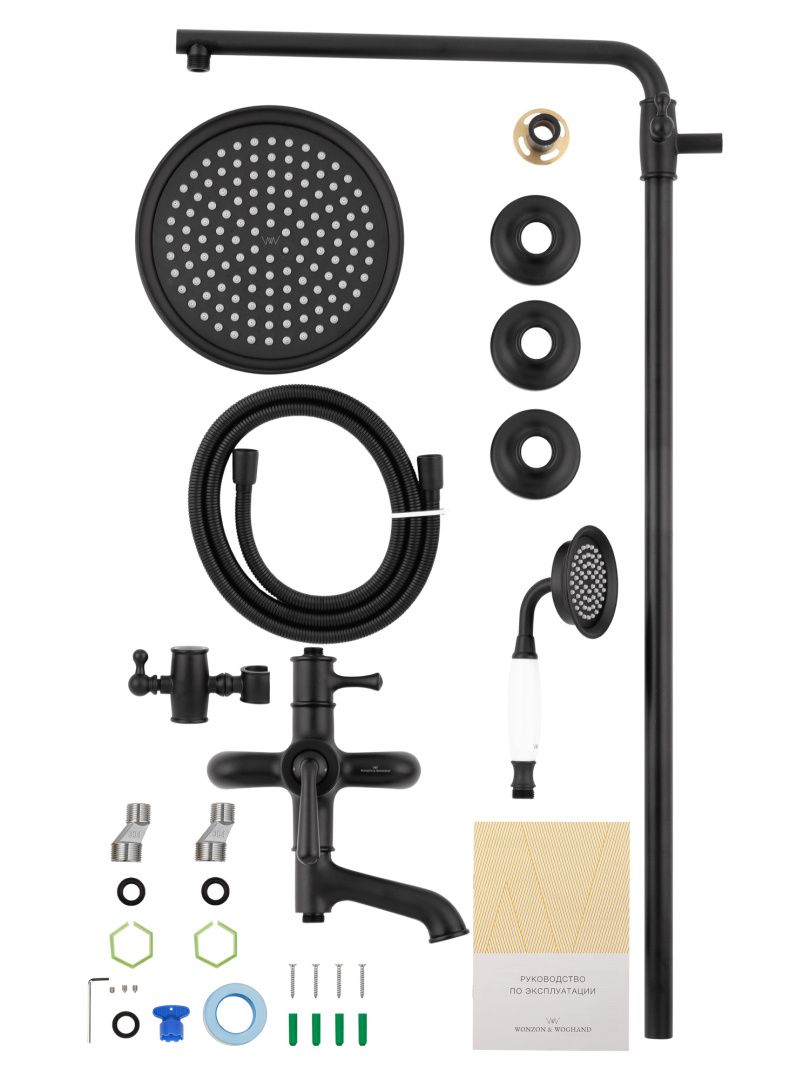 Приобрести душевая система wonzon & woghand steam, черный матовый (ww-88739008-mb)
