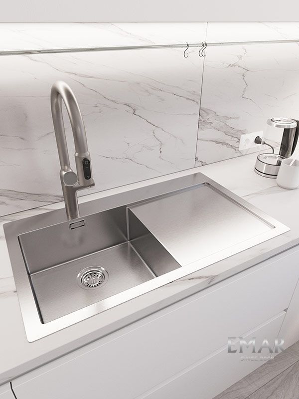 Приобрести oulin кухонная мойка 89х51 см, сатин oulin ol-ftl101r