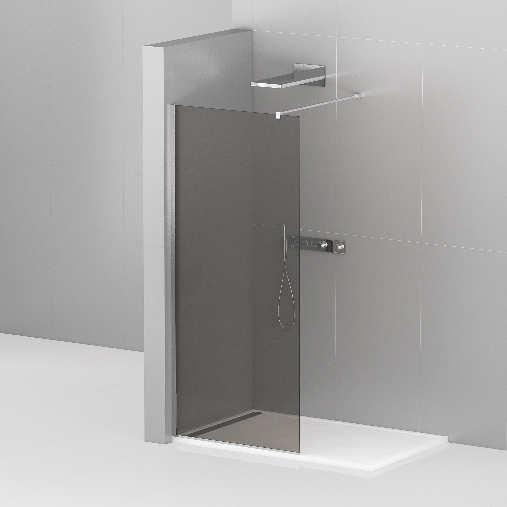 Приобрести cezares душевая перегородка liberta 120 см, серый\хром liberta-l-1-120-120-gr-cr