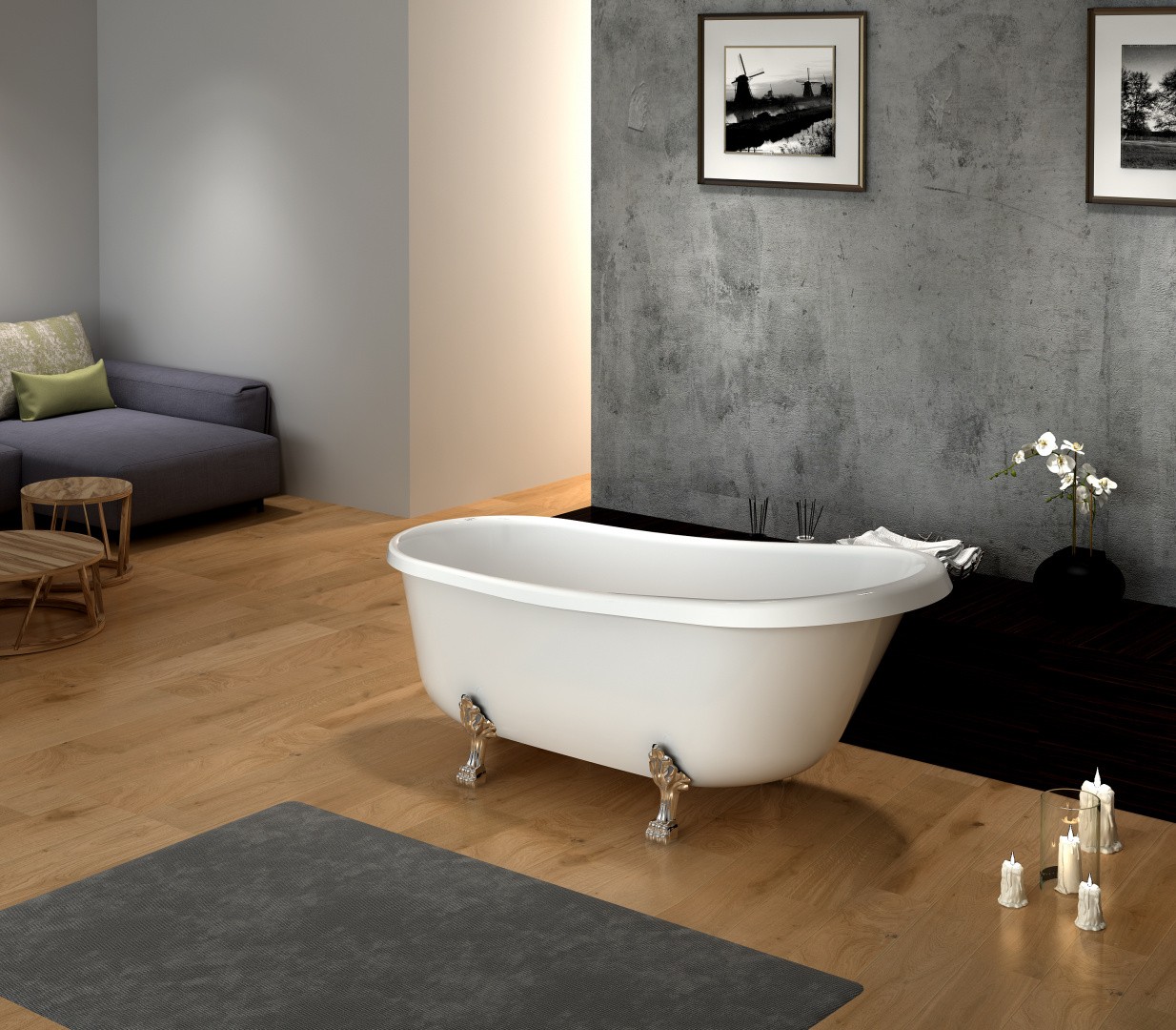 Приобрести ванна акриловая отдельностоящая belbagno 170х80 см, bb04