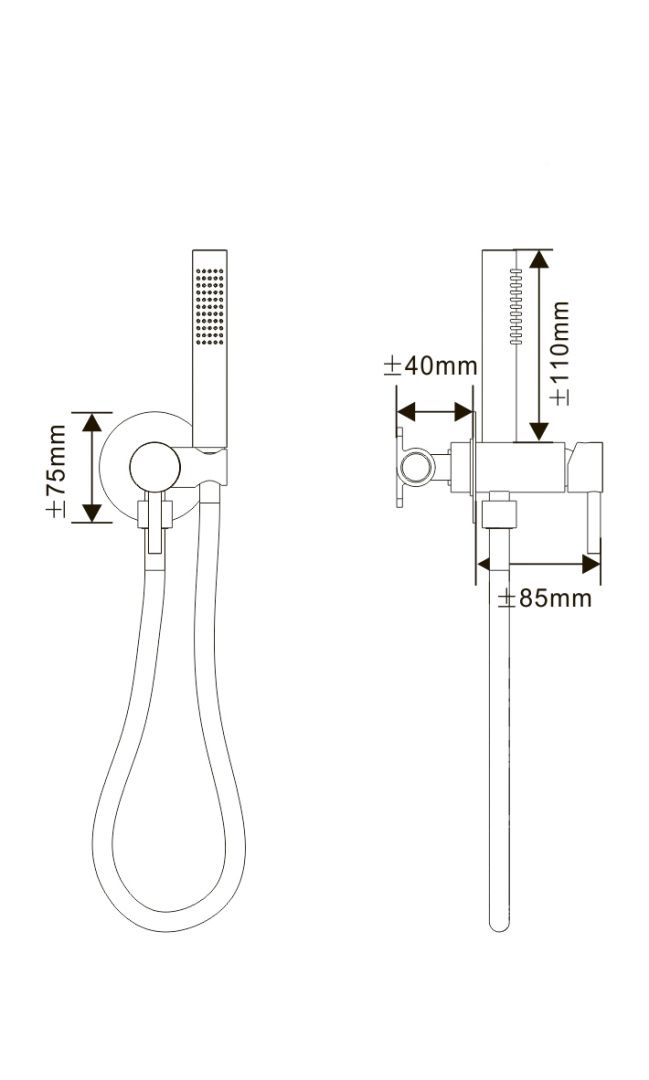 Приобрести hayzburg встраиваемый смеситель с гигиеническим душем, черный хром hb-2005bch